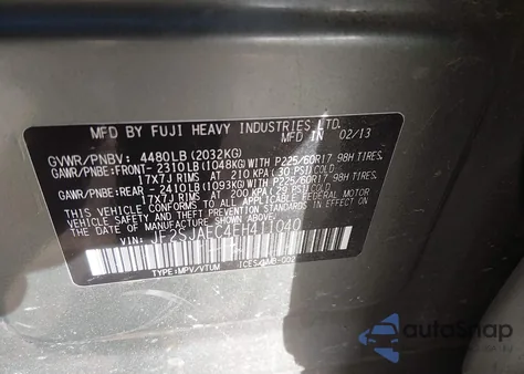 2014 Subaru Forester 2.5I Premium z USA, uszkodzony, nr VIN JF2SJAEC4EH411040